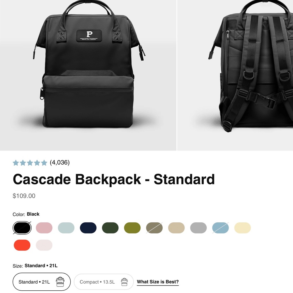 Black Backpack Ergonomic Design Minimalist Style